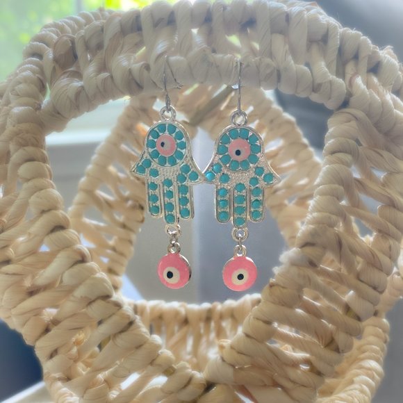 Double Evil Eye Earrings - Picture 1 of 3